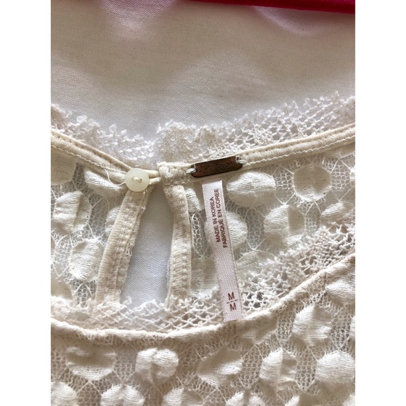 Free People Babydoll Lace Tank Cream/Beige - Picture 4 of 5